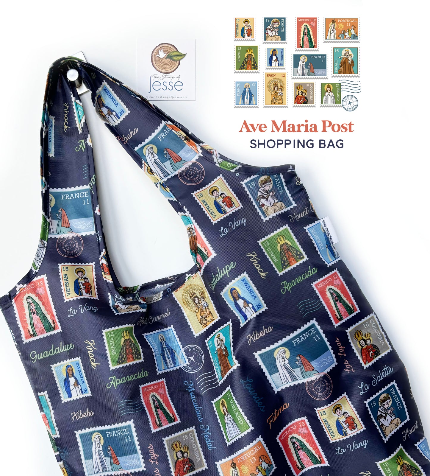 Catholic Nylon Reusable Shopping Bag - Lady of Guadalupe