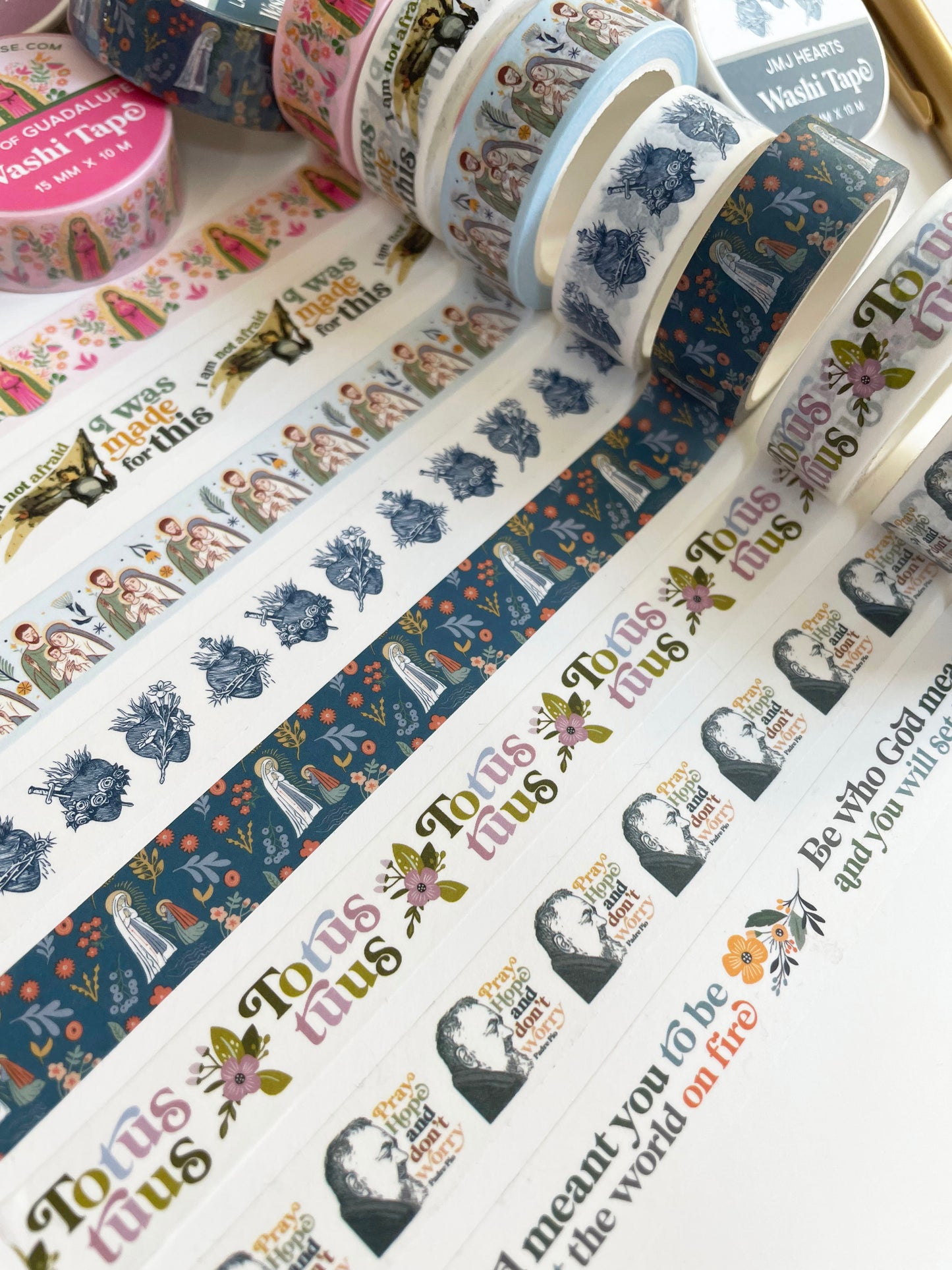 3 Sacred Hearts in Navy Washi Tape | 15mm x 10m