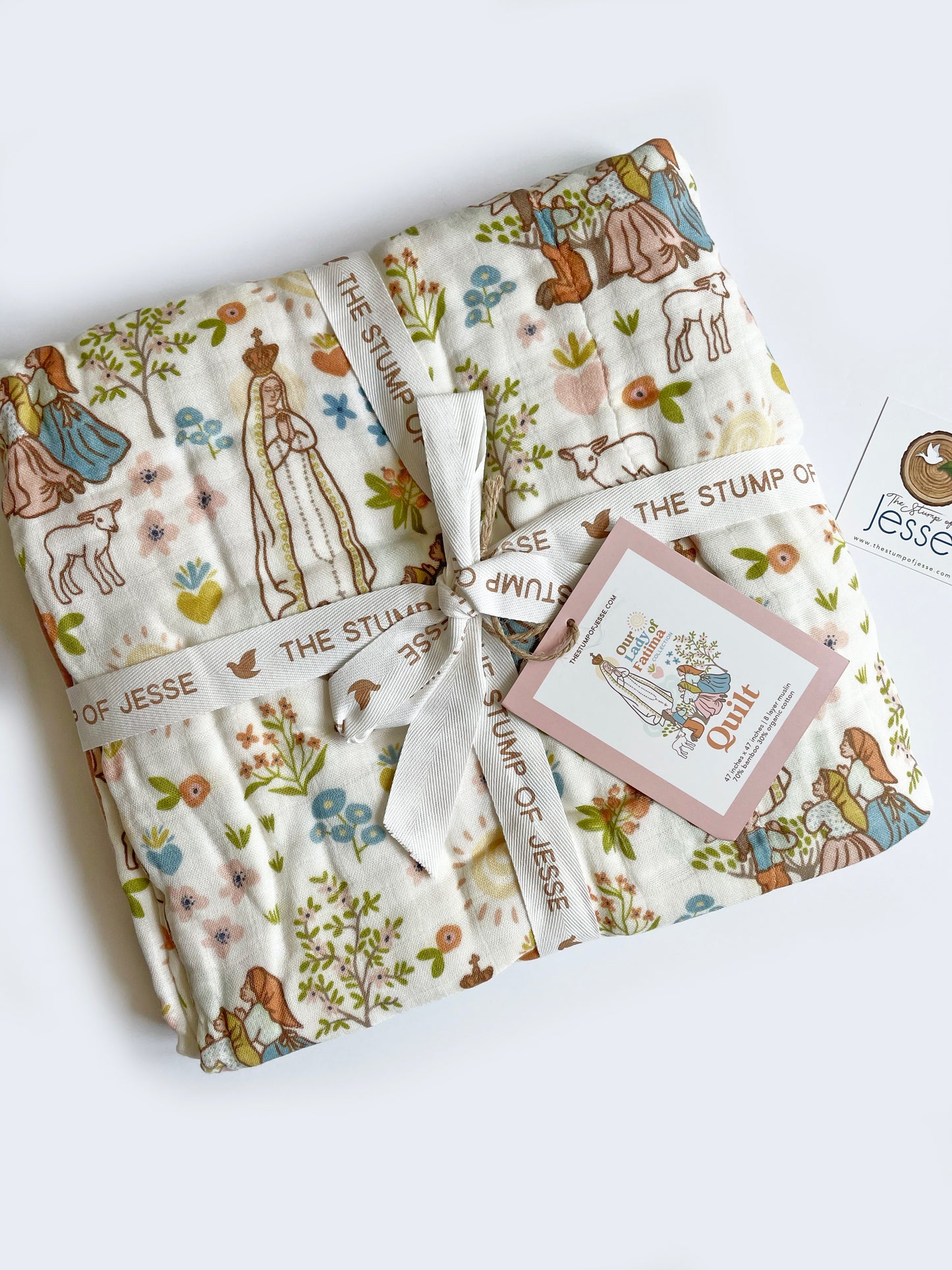 Our Lady of Fatima Muslin Deluxe Quilt