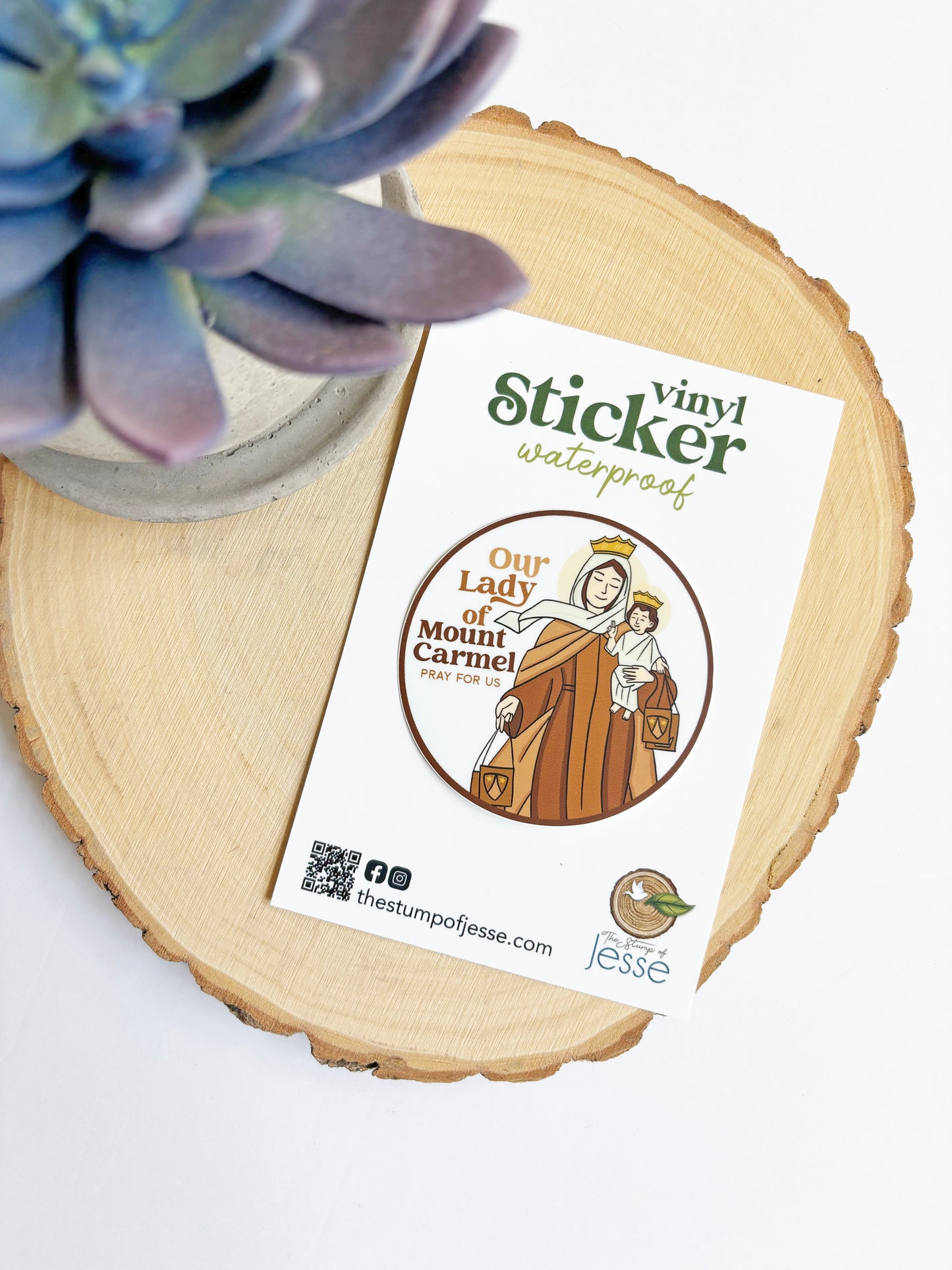 Our Lady of Mount Carmel Waterproof Sticker