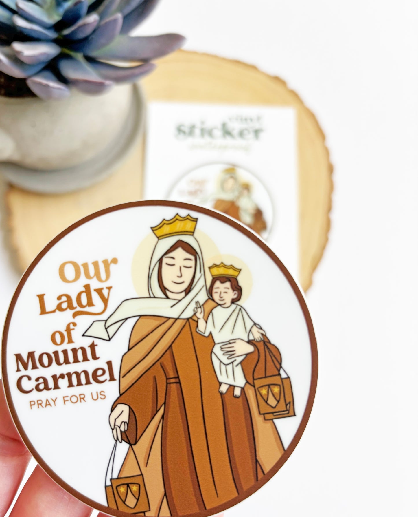 Our Lady of Mount Carmel Waterproof Sticker