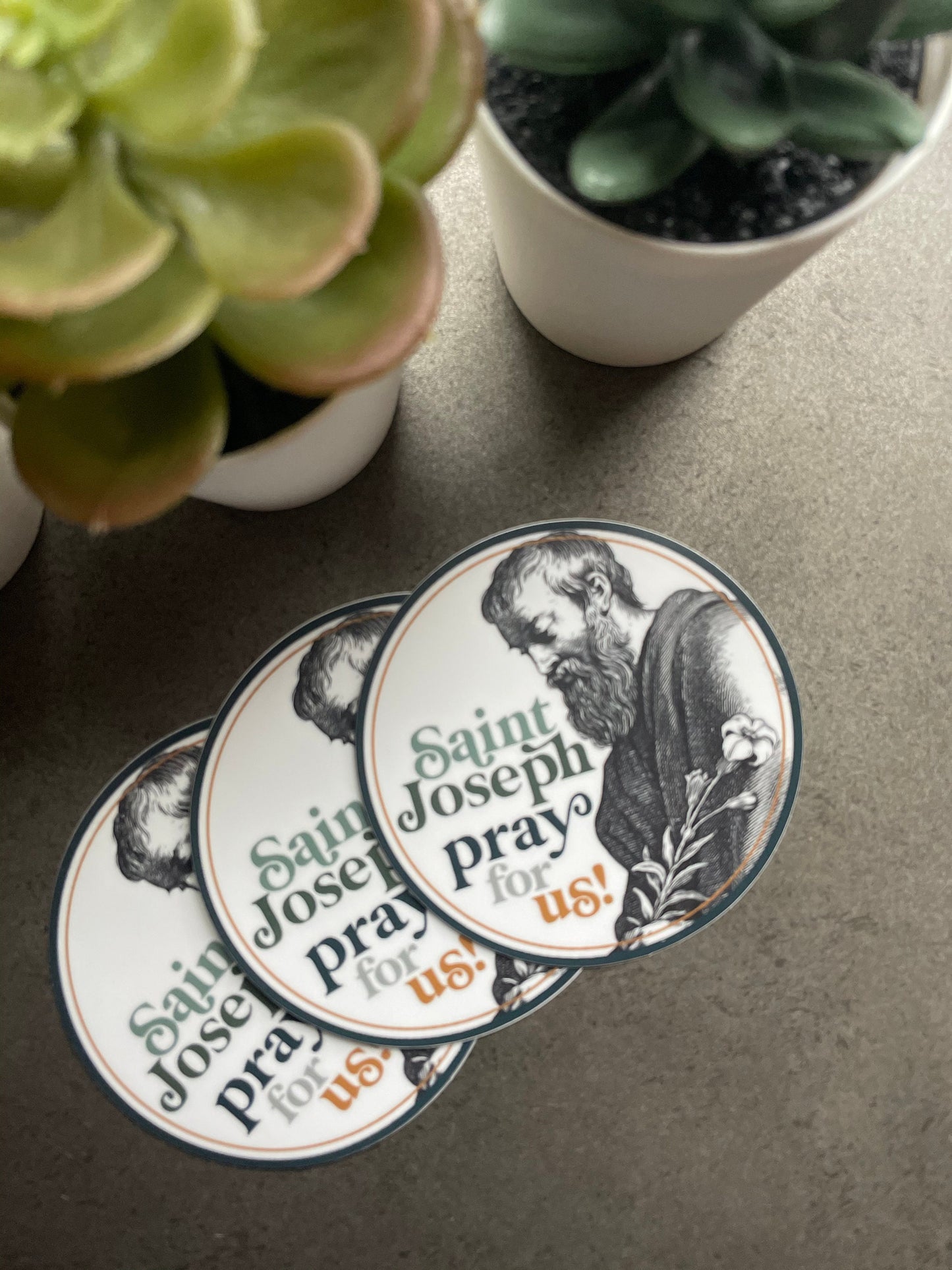 St. Joseph Pray Waterproof Stickers