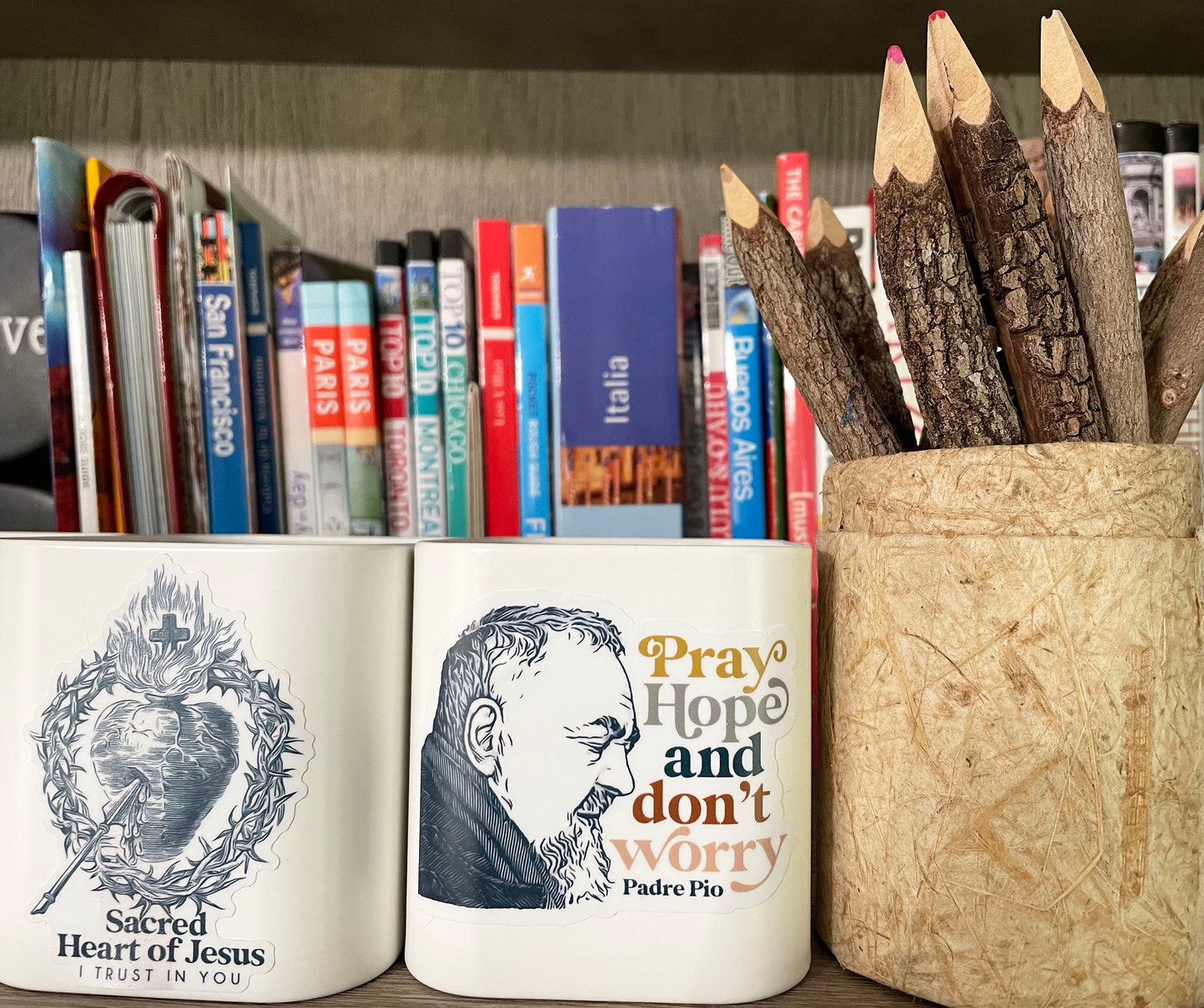 St. Padre Pio of Pietrelcina Waterproof Sticker | Pray, Hope and Don't Worry