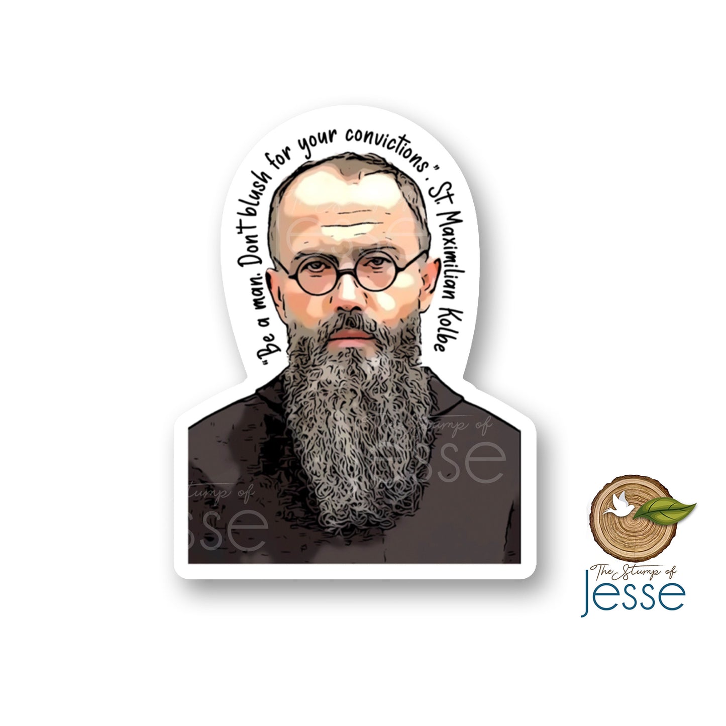 St. Maximilian Kolbe Waterproof Sticker