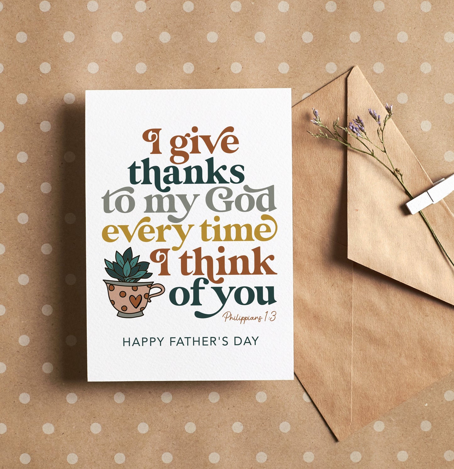 I give thanks to my God every time I think of you | Father's Day | card | decor | gift | catholic | christian | bible verse