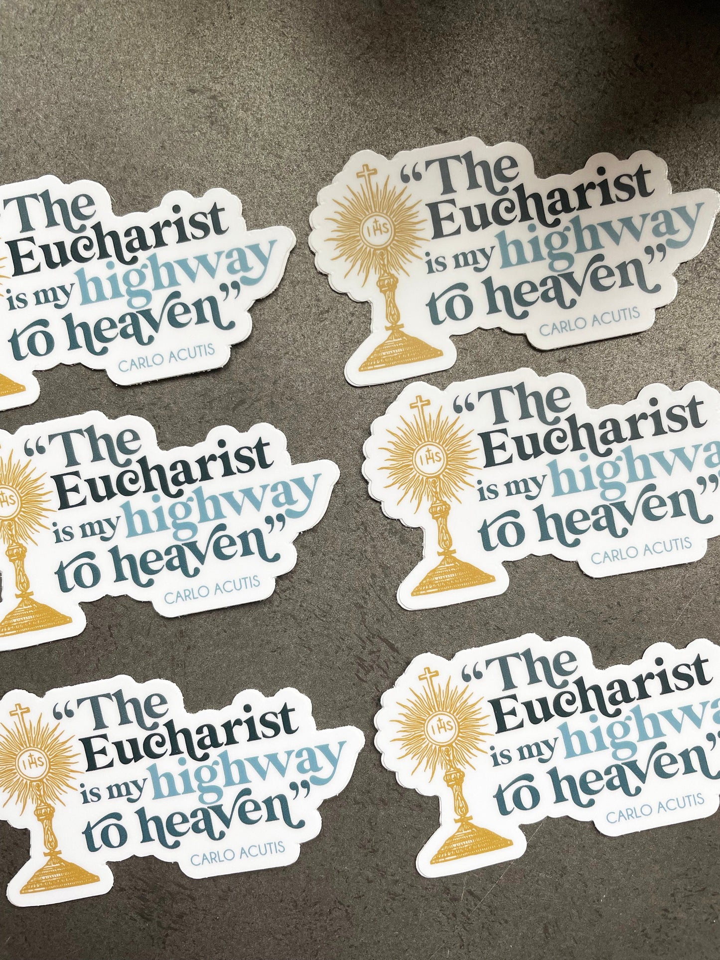 Carlo Acutis Waterproof Sticker | The Eucharist is my highway to heaven
