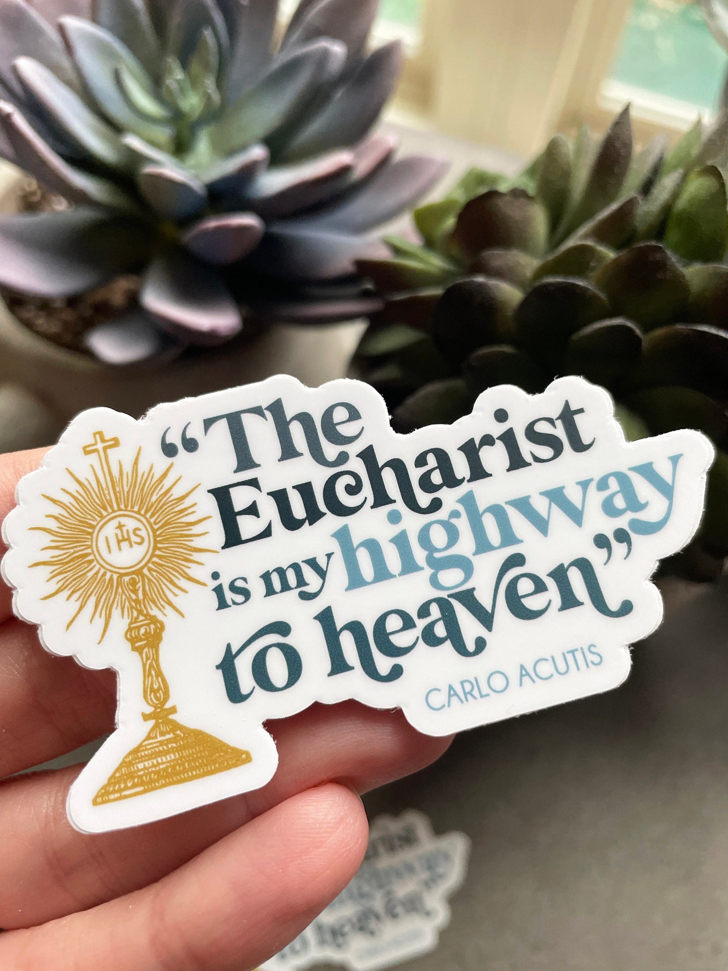 Carlo Acutis Waterproof Sticker | The Eucharist is my highway to heaven