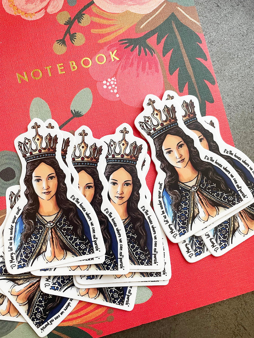 Blessed Virgin Mary Waterproof Sticker | Queen of the Roses