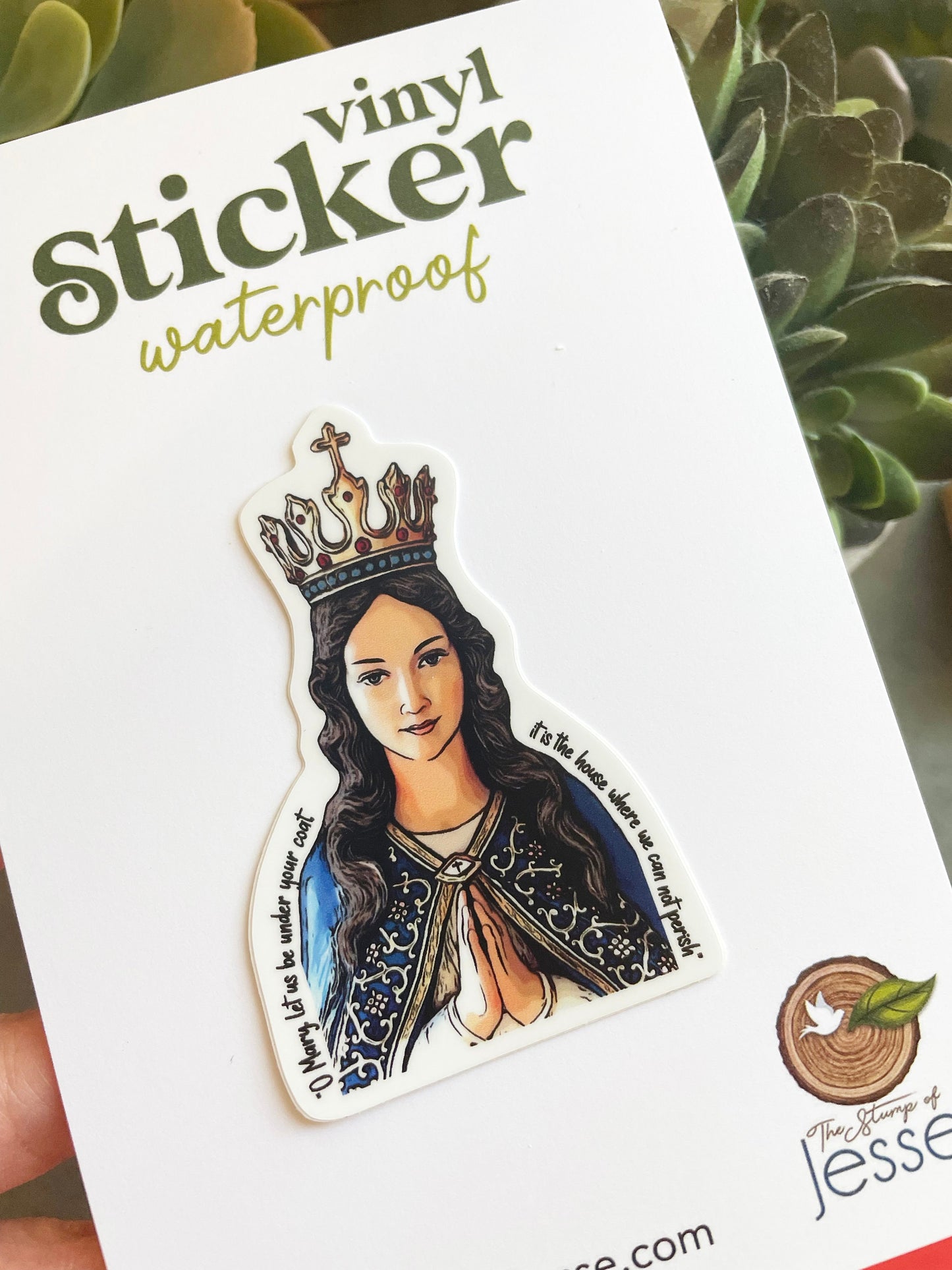 Blessed Virgin Mary Waterproof Sticker | Queen of the Roses