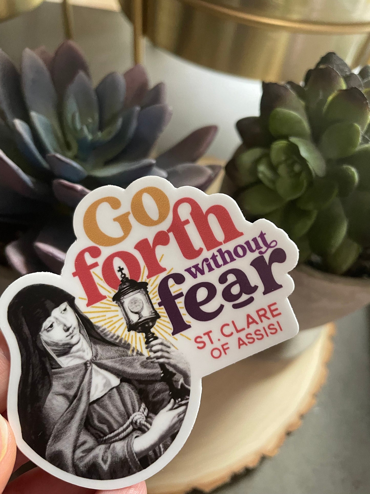 St. Clare of Assisi Waterproof Sticker