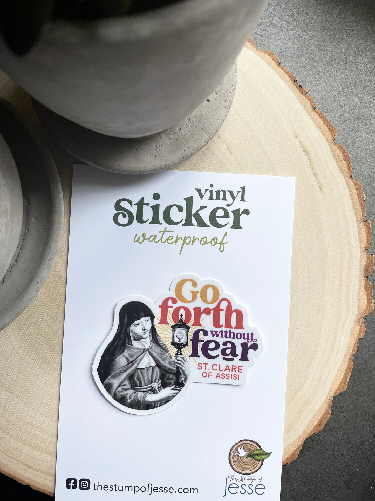 St. Clare of Assisi Waterproof Sticker