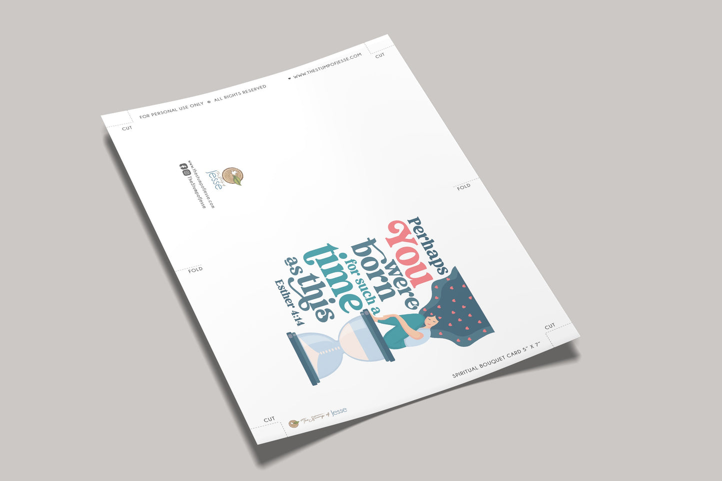 Perhaps you were born for such a time as this | Esther 4:14 | Digital Print | Printable | Gift | Confirmation Card