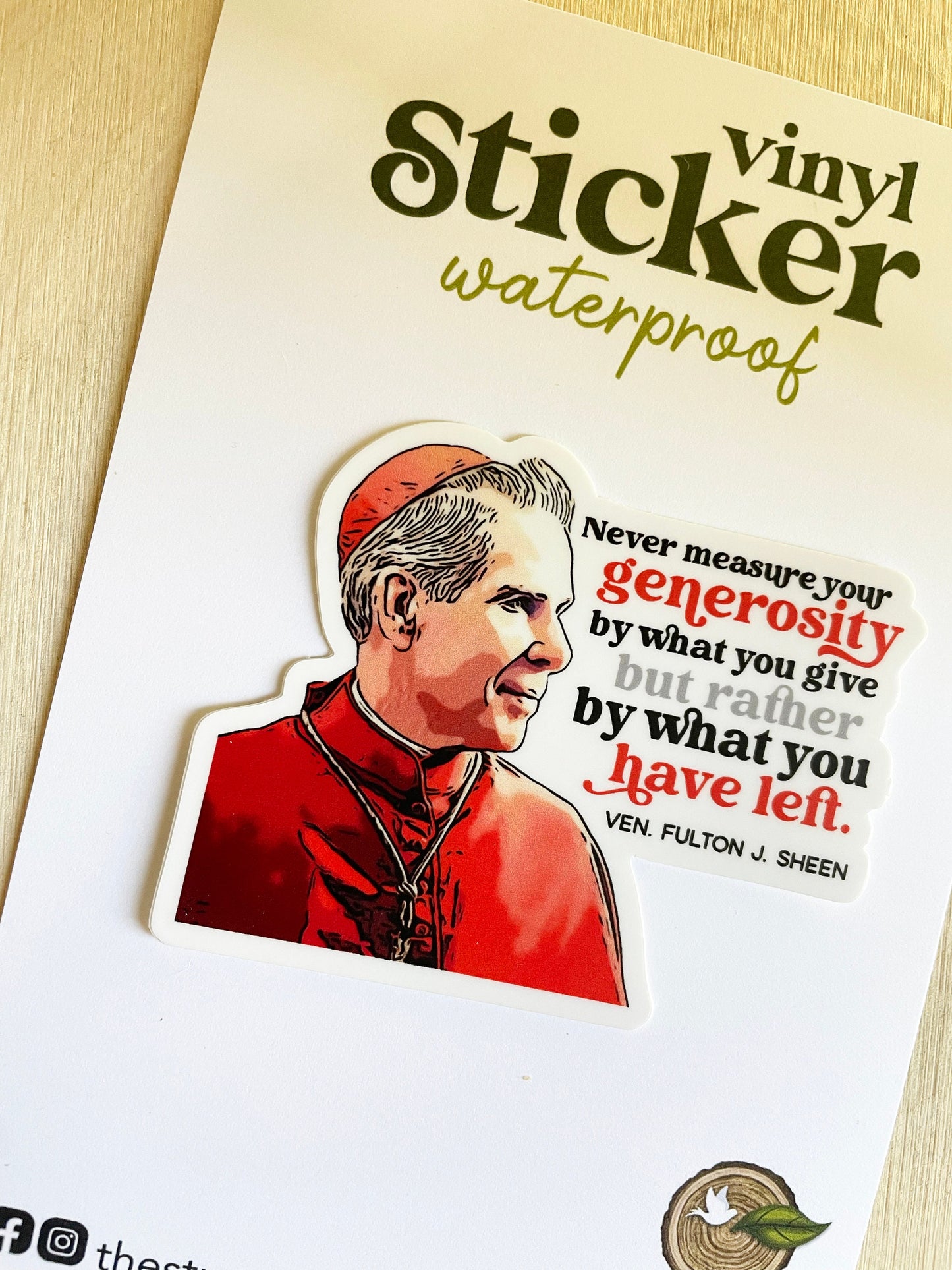 Ven. Fulton J.Sheen Waterproof Sticker