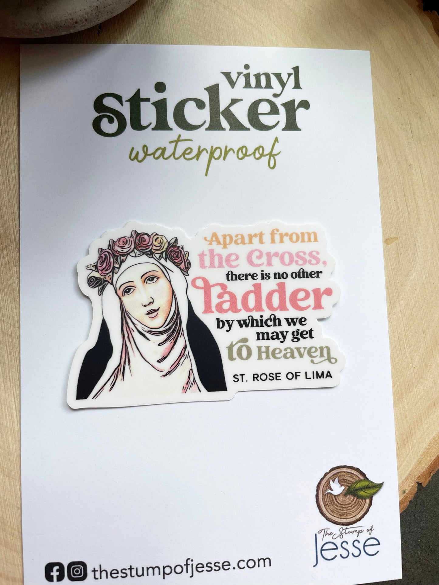 St. Rose of Lima Waterproof Sticker
