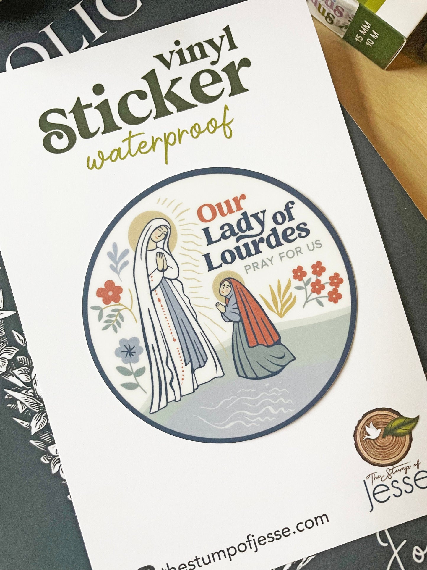 Our Lady of Lourdes Waterproof Sticker