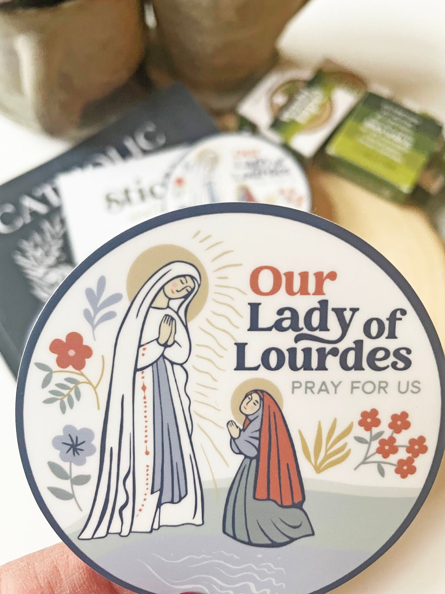 Our Lady of Lourdes Waterproof Sticker