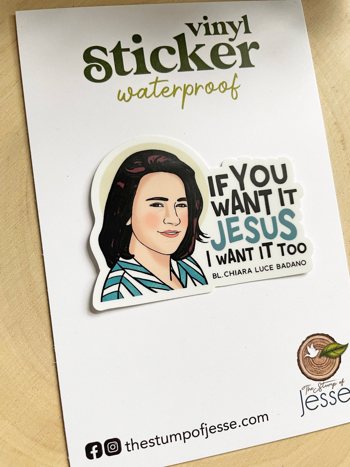 Bl. Chiara Luce Badano Waterproof Sticker