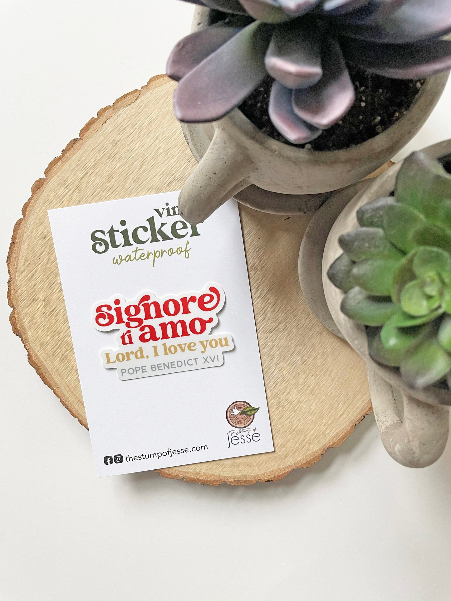 Signore ti Amo | Lord I love You | Pope Benedict XVI | Waterproof Sticker