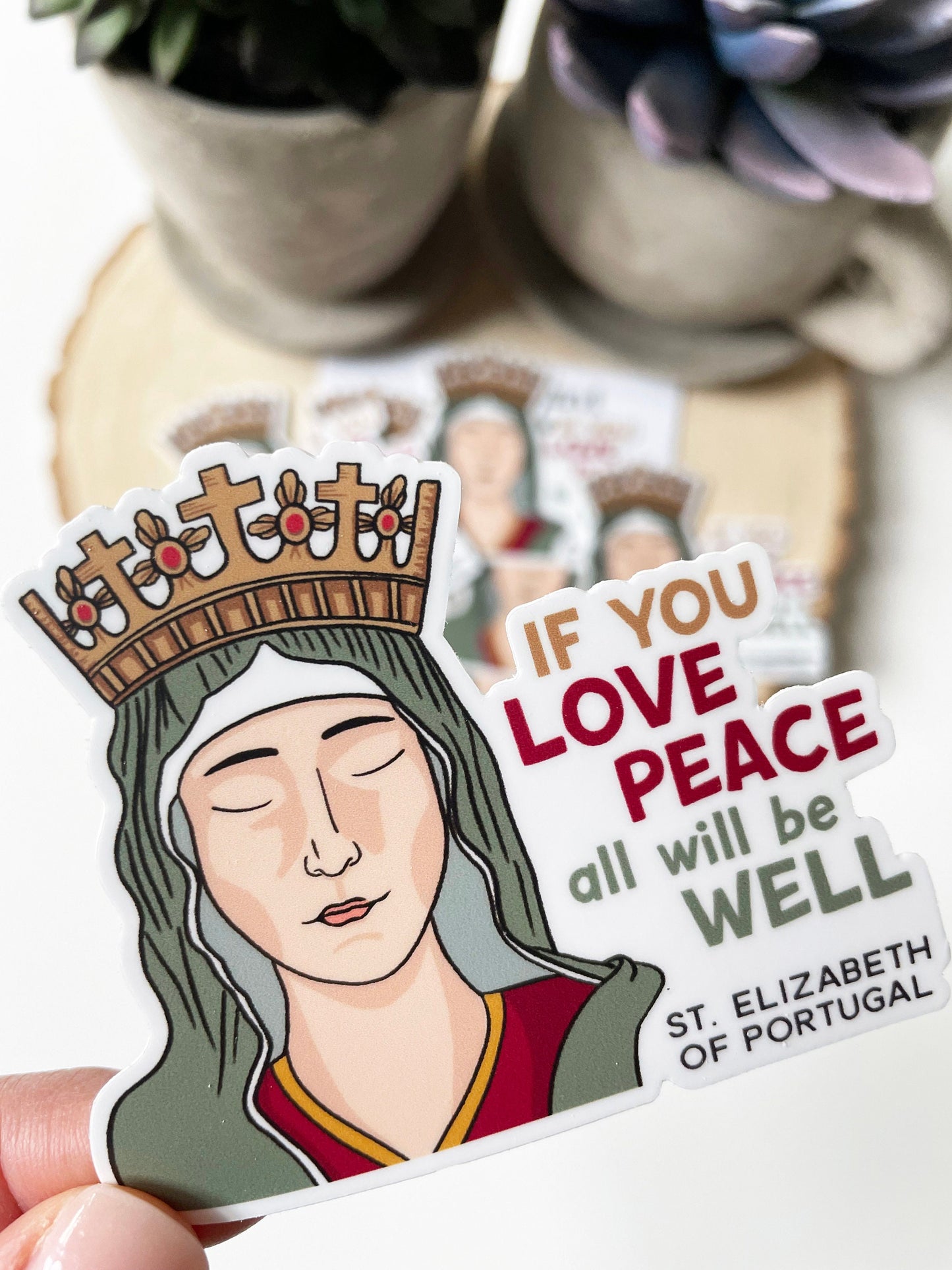 St. Elizabeth of Portugal Waterproof Sticker