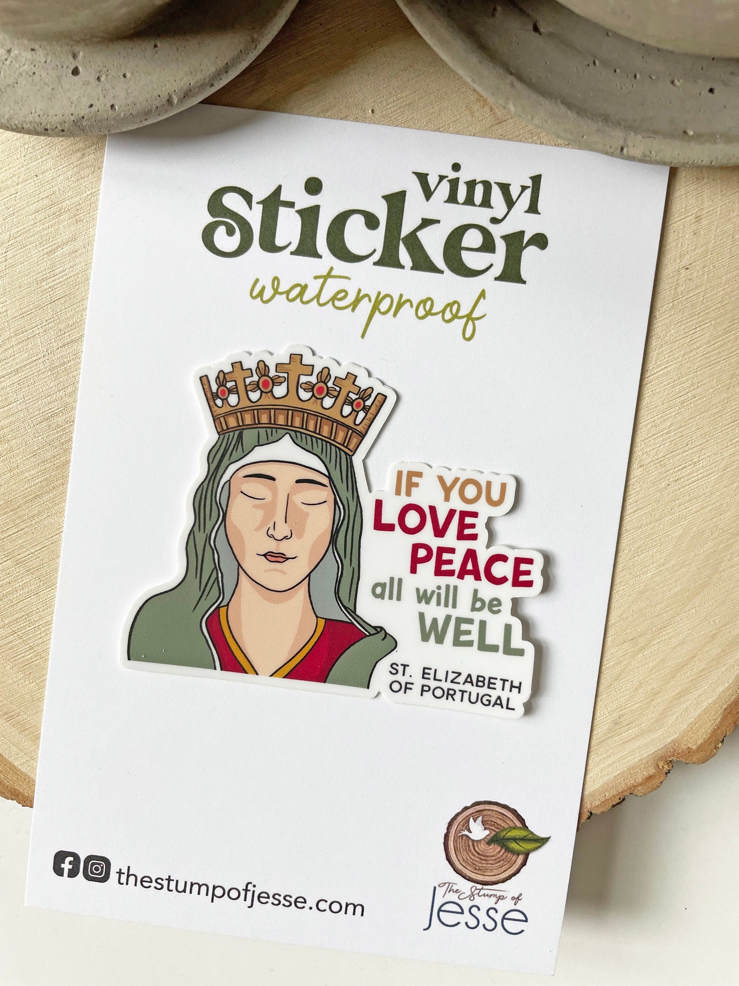 St. Elizabeth of Portugal Waterproof Sticker