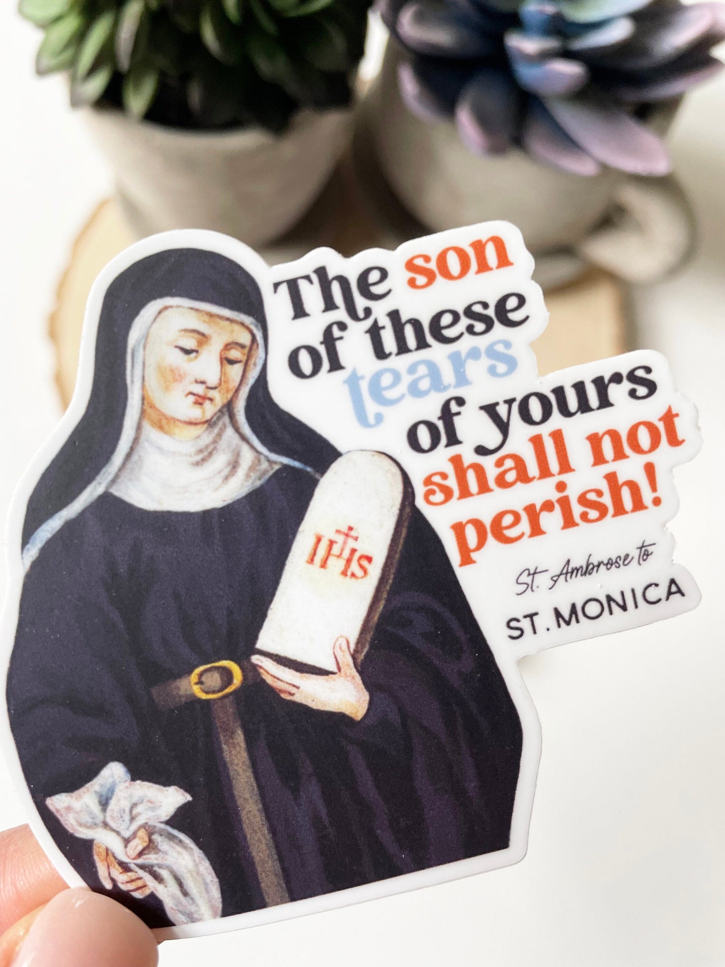 St. Monica Waterproof Sticker