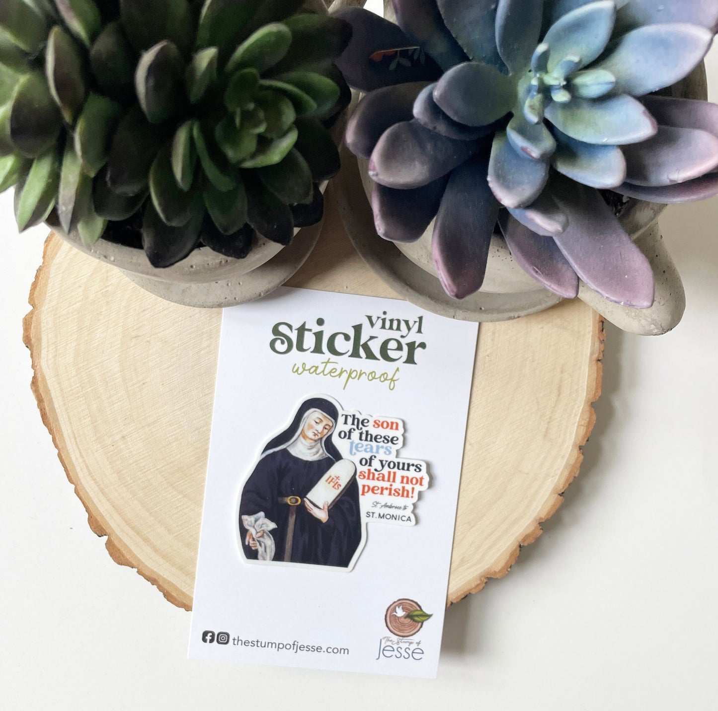 St. Monica Waterproof Sticker
