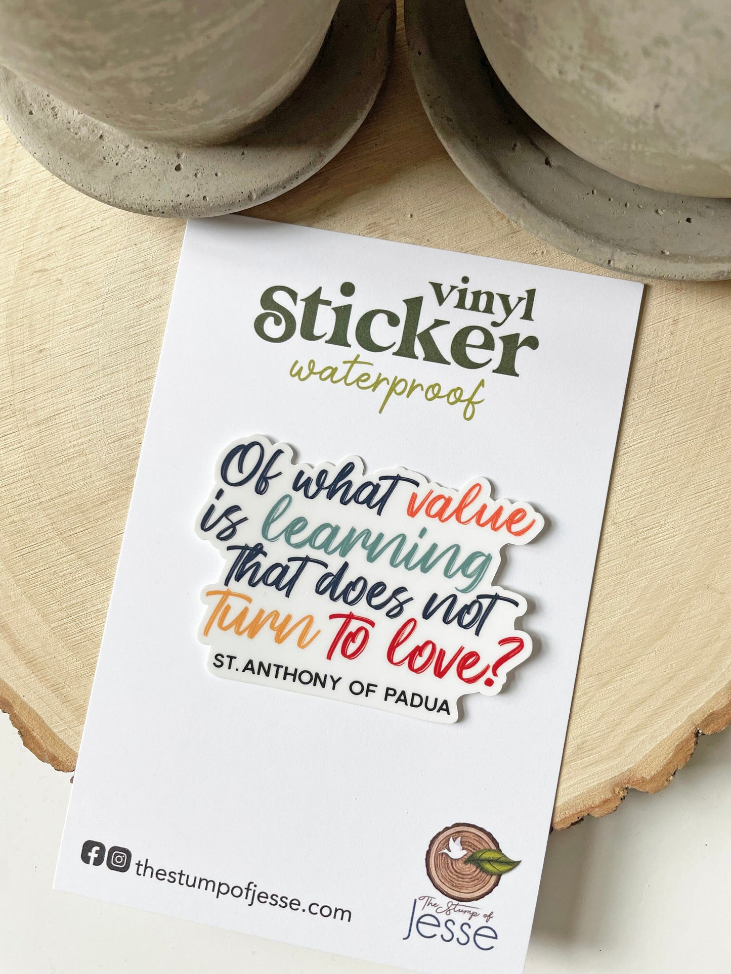 St. Anthony of Padua Waterproof Sticker