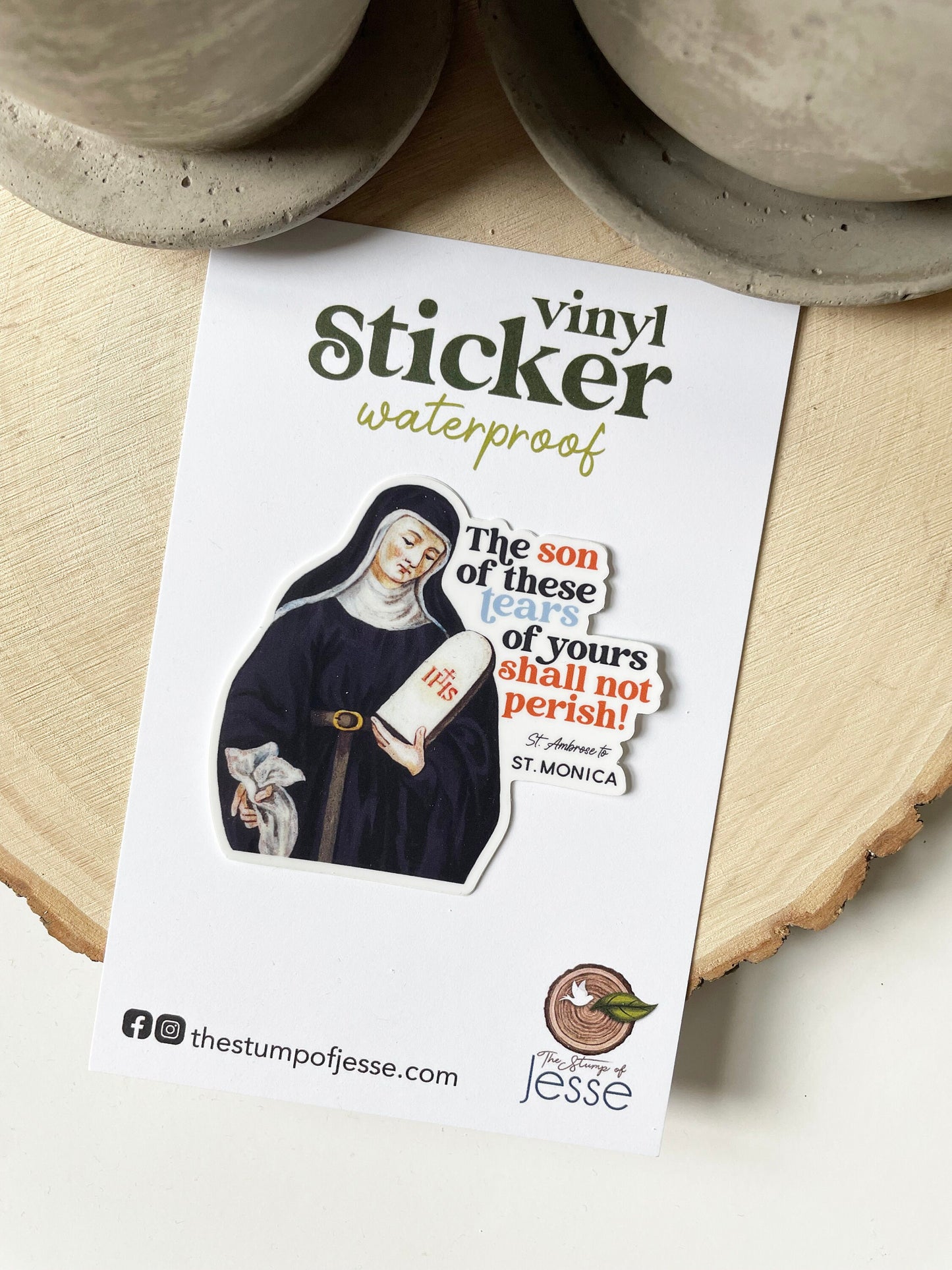 St. Monica Waterproof Sticker