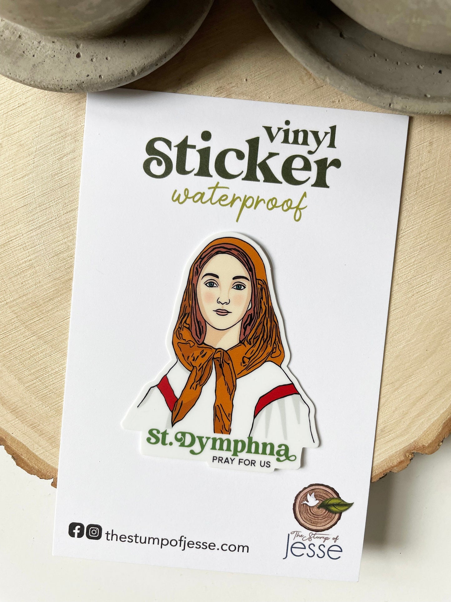 St. Dymphna Waterproof Sticker