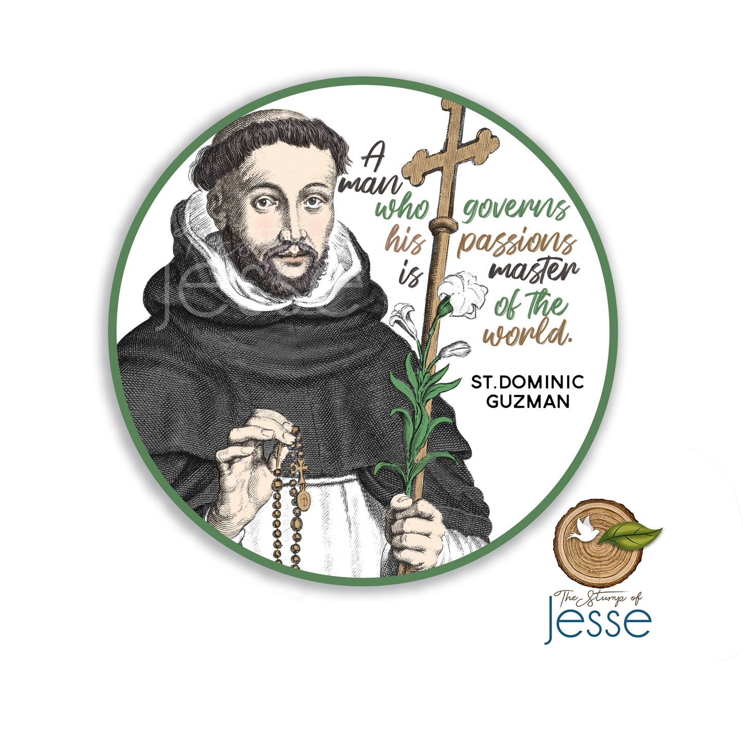 St. Dominic Guzman Waterproof Sticker
