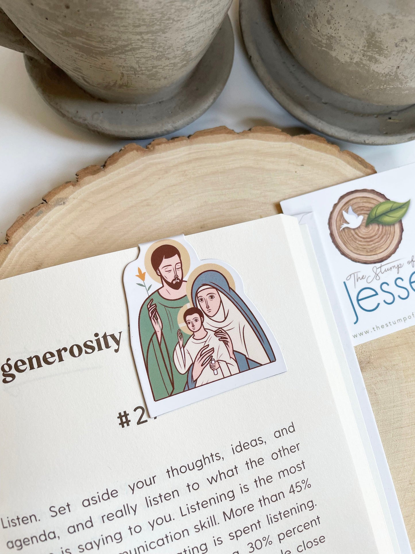 The Holy Family Magnetic Bookmarks | Set of 2 | Jesus, Mary and Joseph Pray for us | Catholic bookmarks | Catholic gift