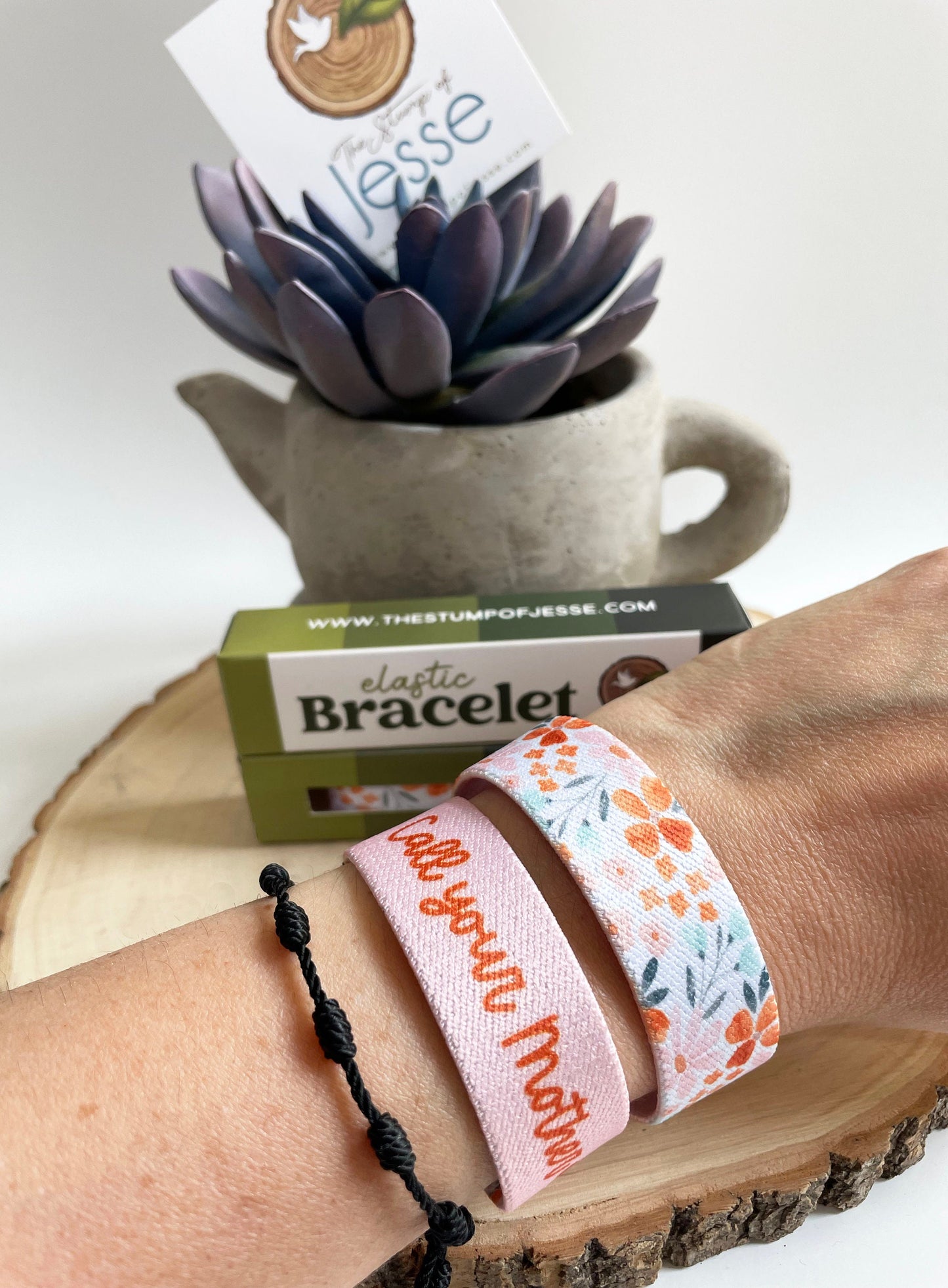 Call your Mother, Pray the Rosary| Reversible Elastic Bracelet
