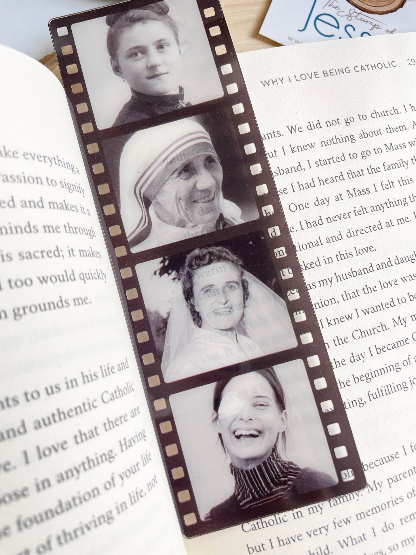 Saints Photo Film Strip Bookmarks Set of 2 | Catholic Bookmarks | Plastic Bookmarks | Catholic gift | Confirmation gift