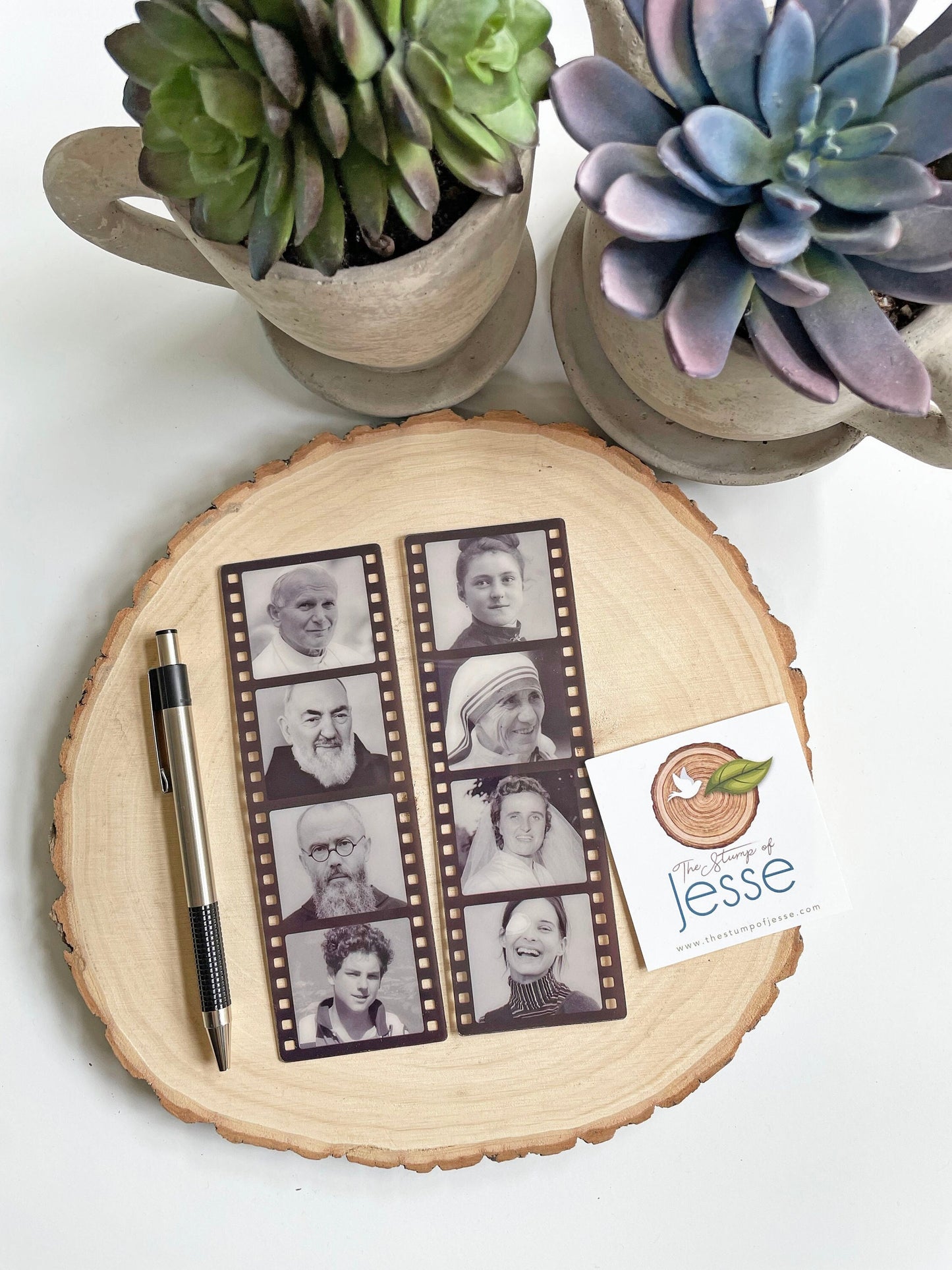 Saints Photo Film Strip Bookmarks Set of 2 | Catholic Bookmarks | Plastic Bookmarks | Catholic gift | Confirmation gift