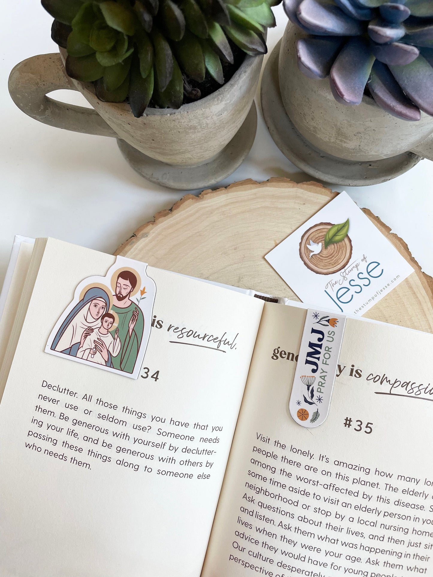 The Holy Family Magnetic Bookmarks | Set of 2 | Jesus, Mary and Joseph Pray for us | Catholic bookmarks | Catholic gift