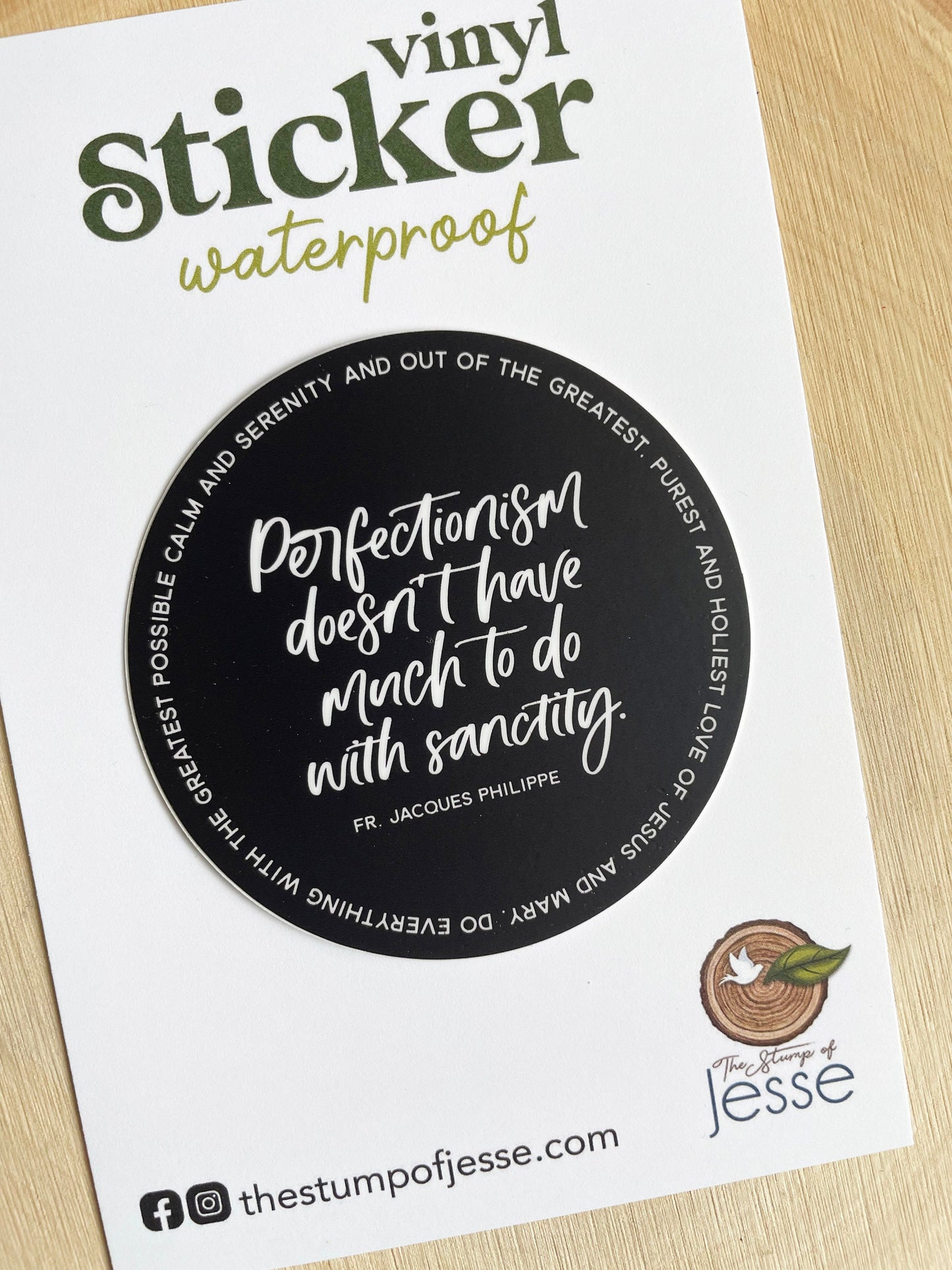 Perfectionism Waterproof Sticker | Fr. Jacques Philippe