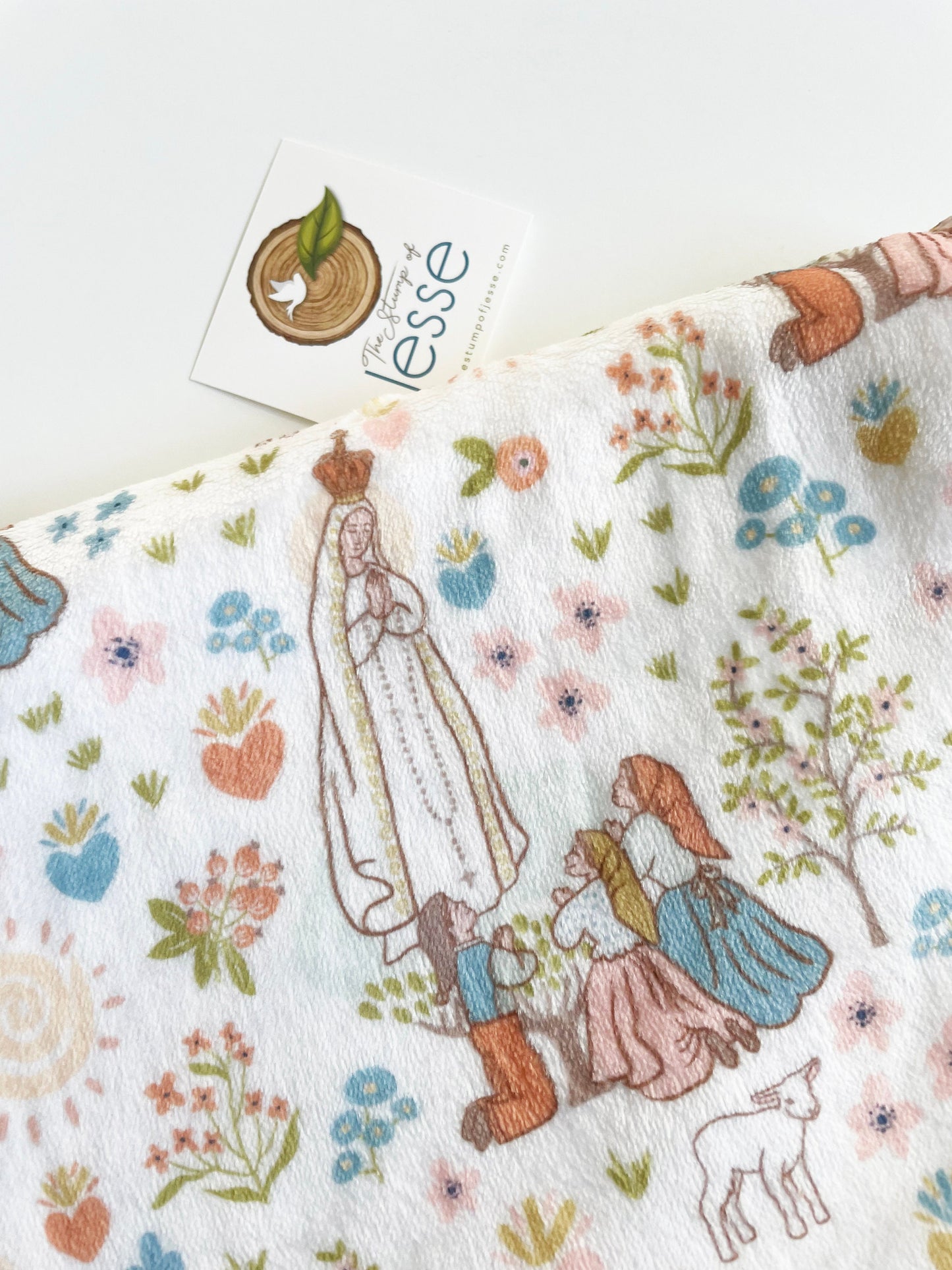 Our Lady of Fatima Velveteen Blanket | St. Francisco, St. Jacinta and Lucia | Baptism gift | Catholic gift | Virgen de Fatima