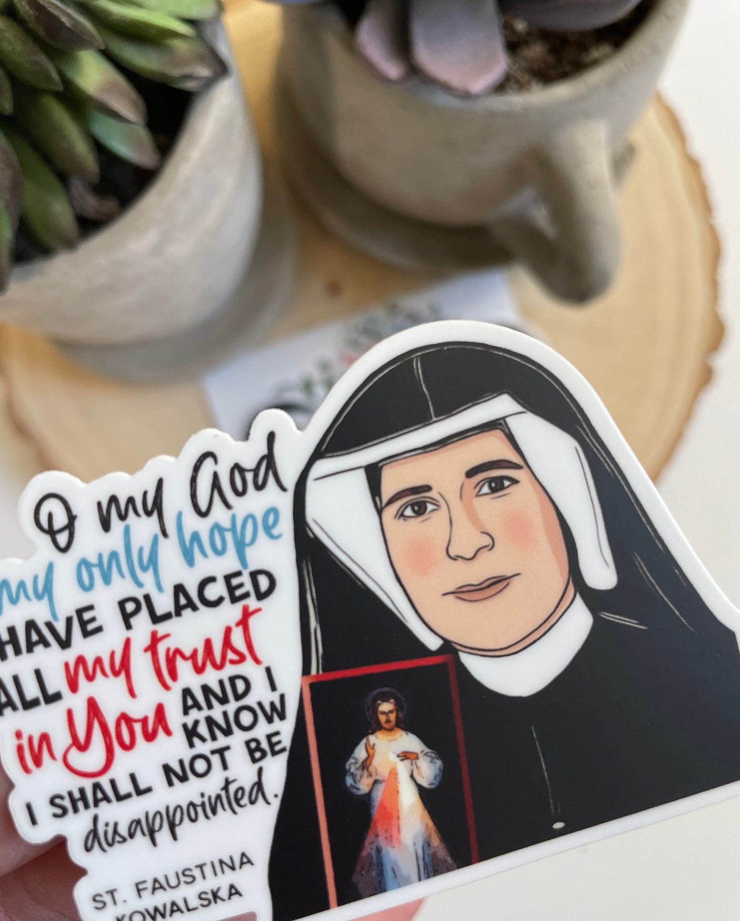 St. Faustina Kowalska Waterproof Sticker
