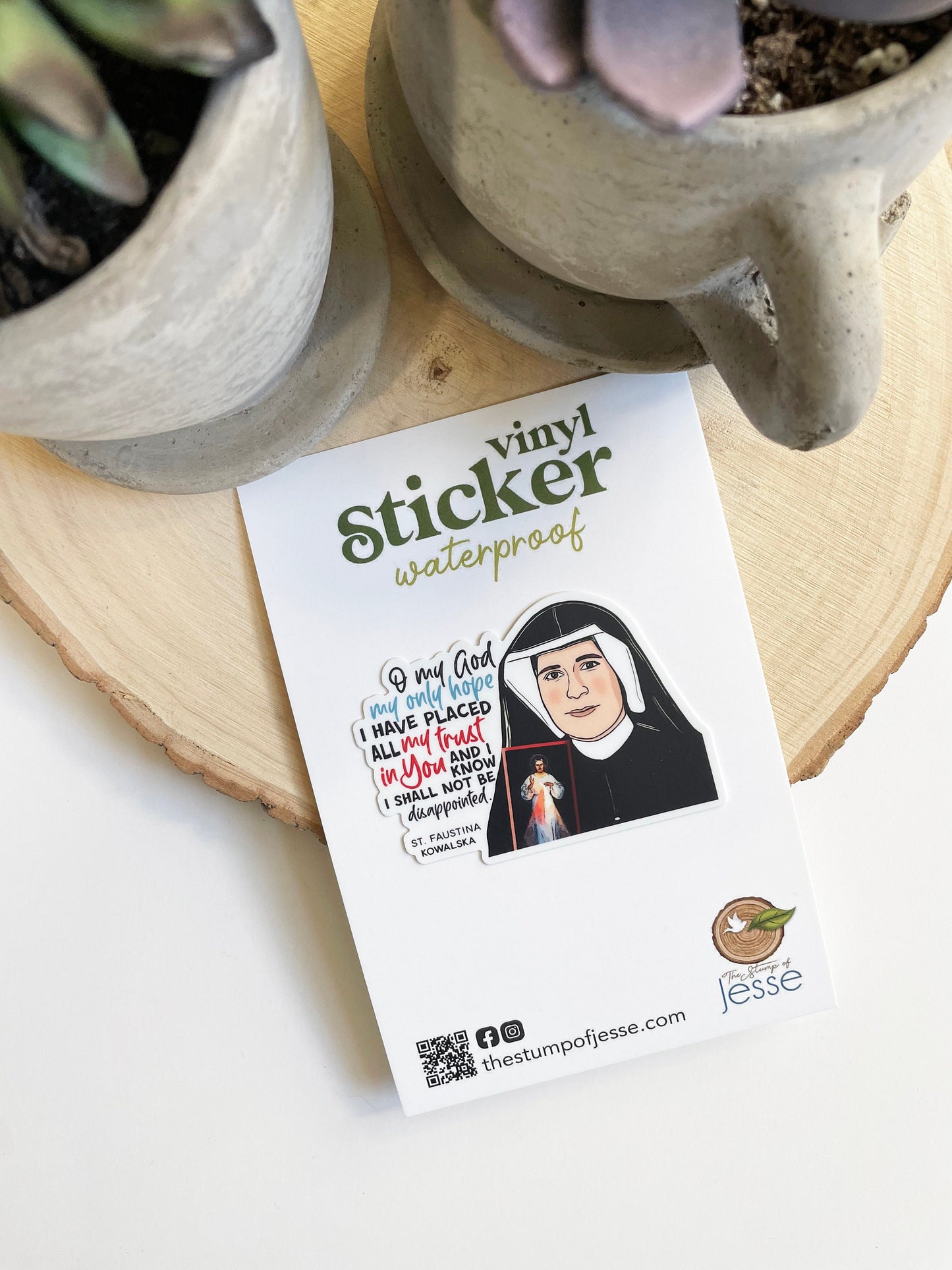 St. Faustina Kowalska Waterproof Sticker