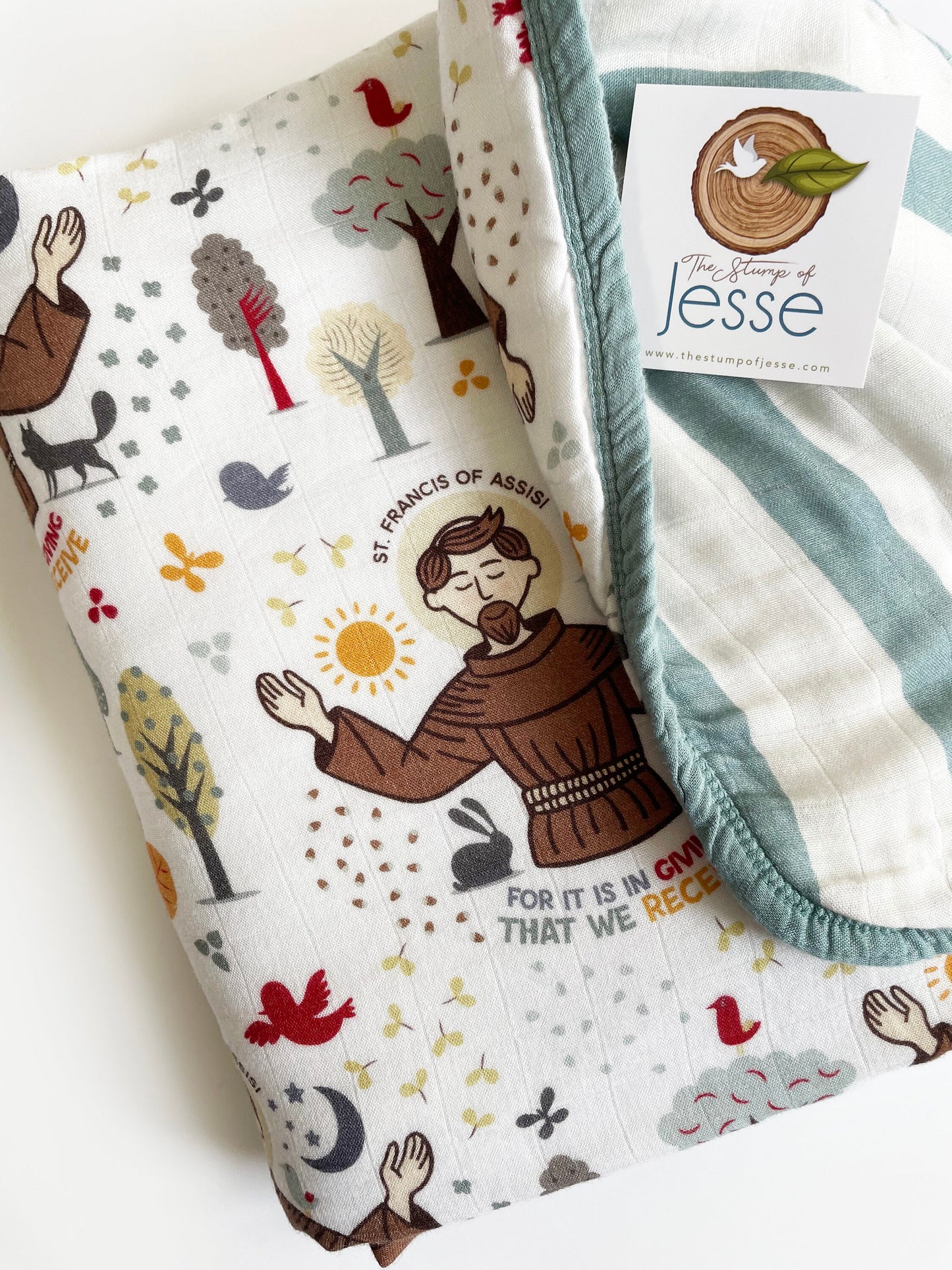 St. Francis of Assisi Muslin Deluxe Quilt