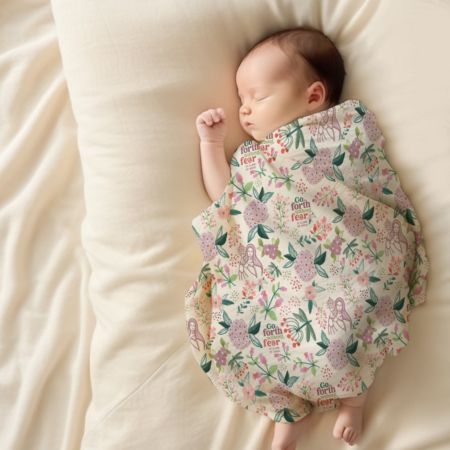 St. Clare of Assisi Deluxe Baby Swaddle
