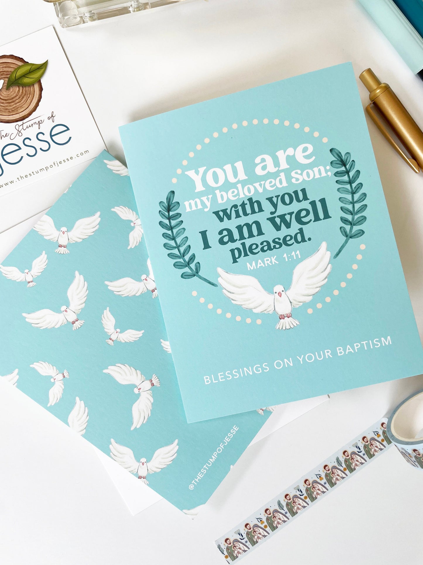 You Are My Beloved Son | Mark 1:11 | Catholic Greeting Card | Baptism Card | Catholic gift | Holy Spirit Card