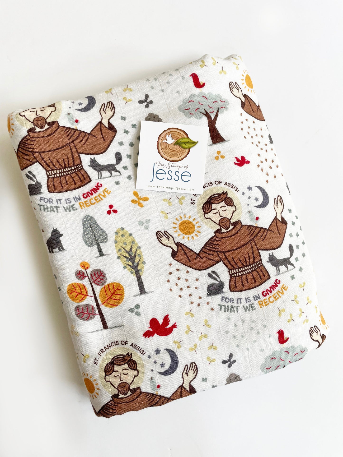 St. Francis of Assisi Muslin Deluxe Quilt