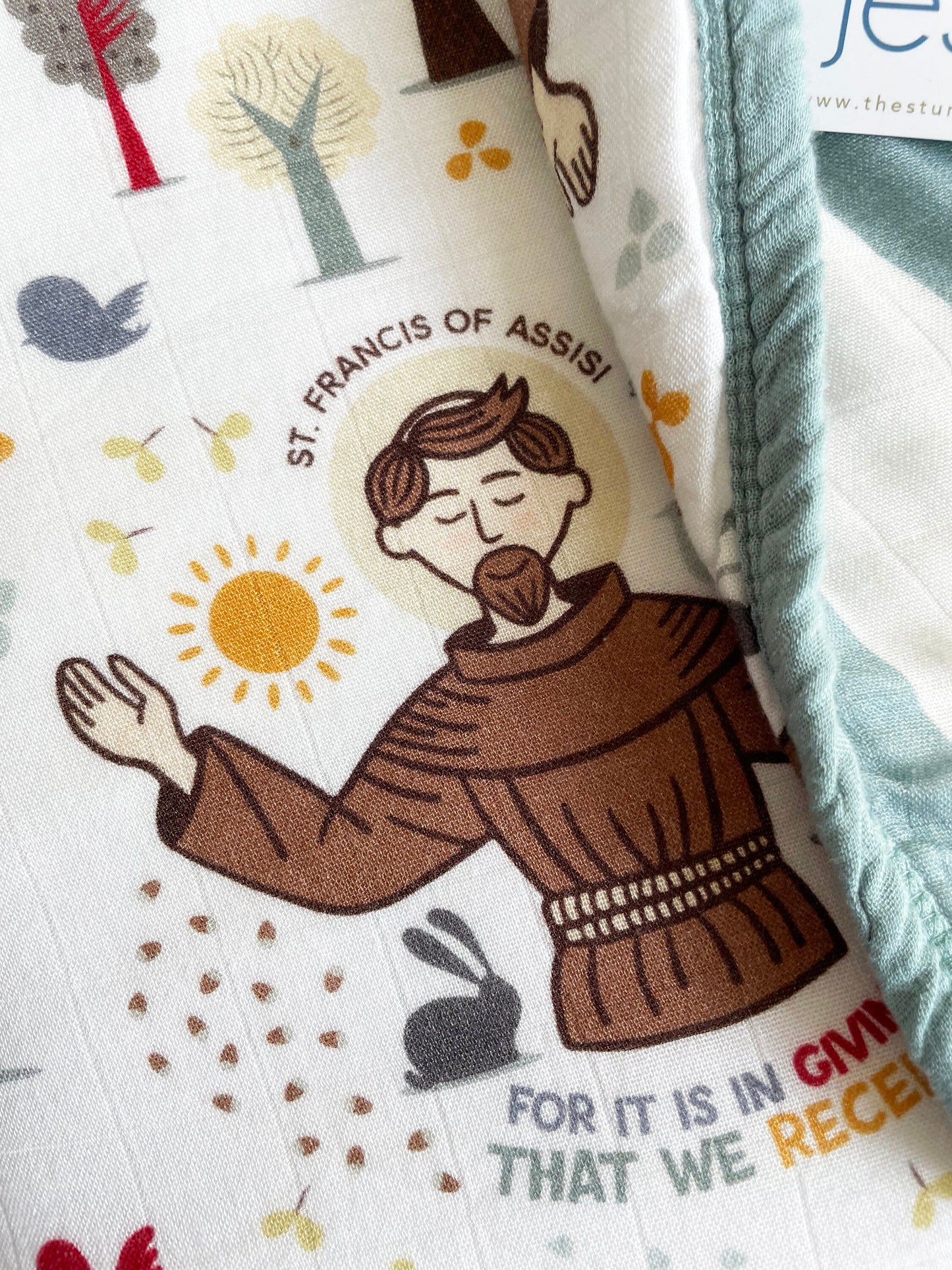 St. Francis of Assisi Muslin Deluxe Quilt