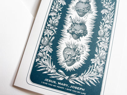 3 Sacred Hearts Greeting Card