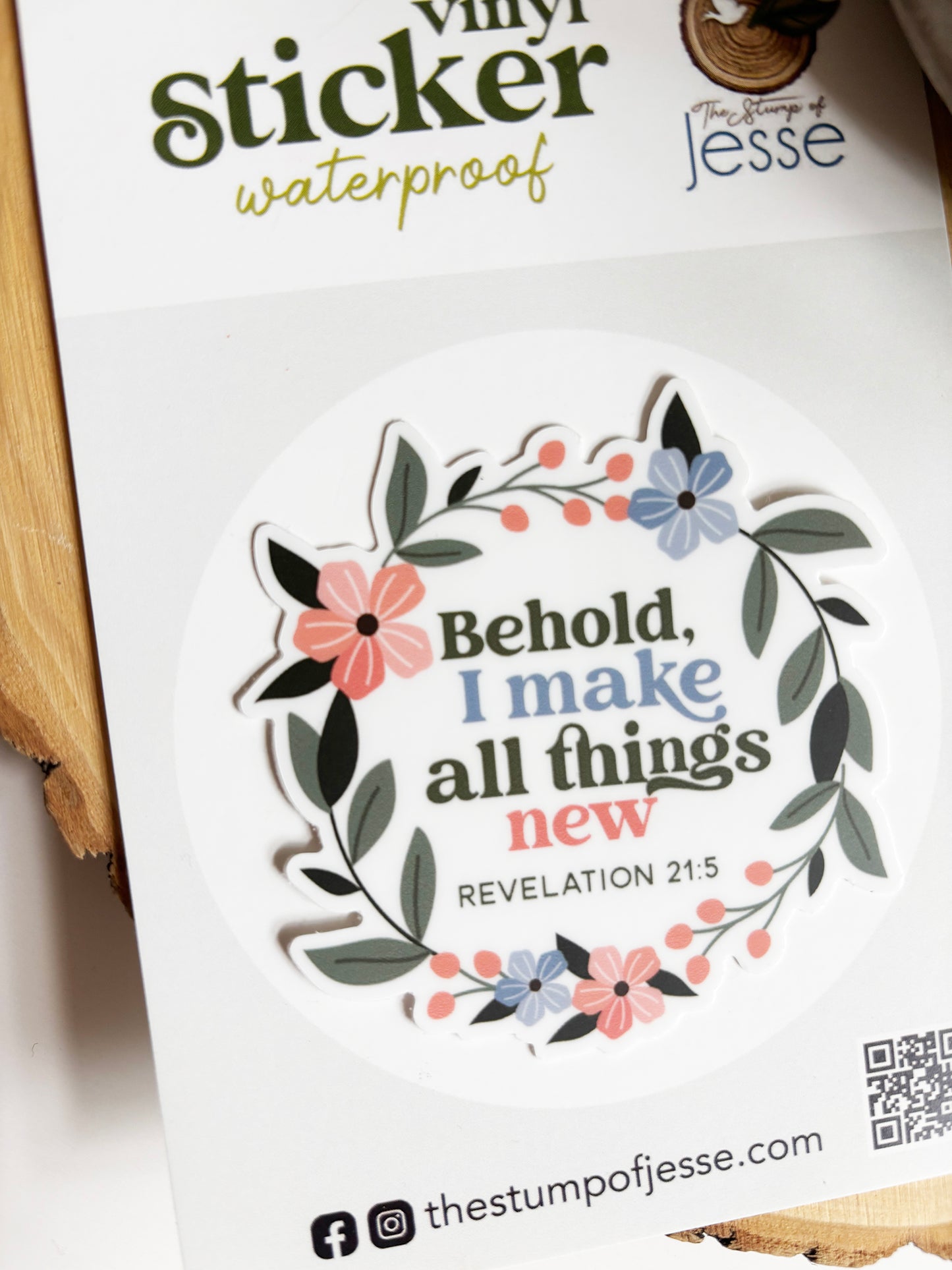 Behold, I make all things new waterproof sticker | Revelation 21:5