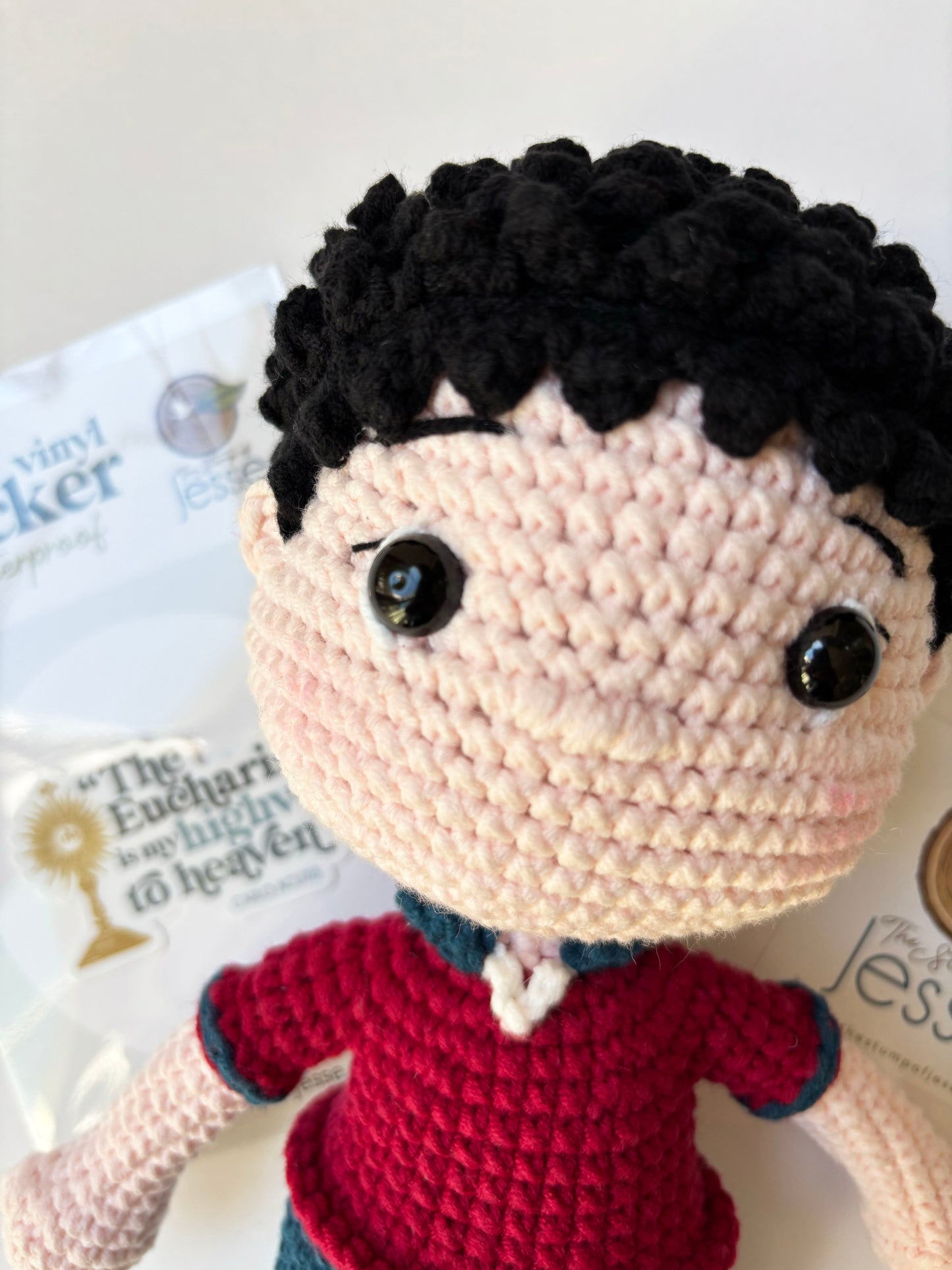 St. Carlo Acutis Crochet Doll