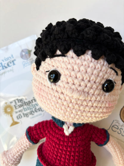 St. Carlo Acutis Crochet Doll
