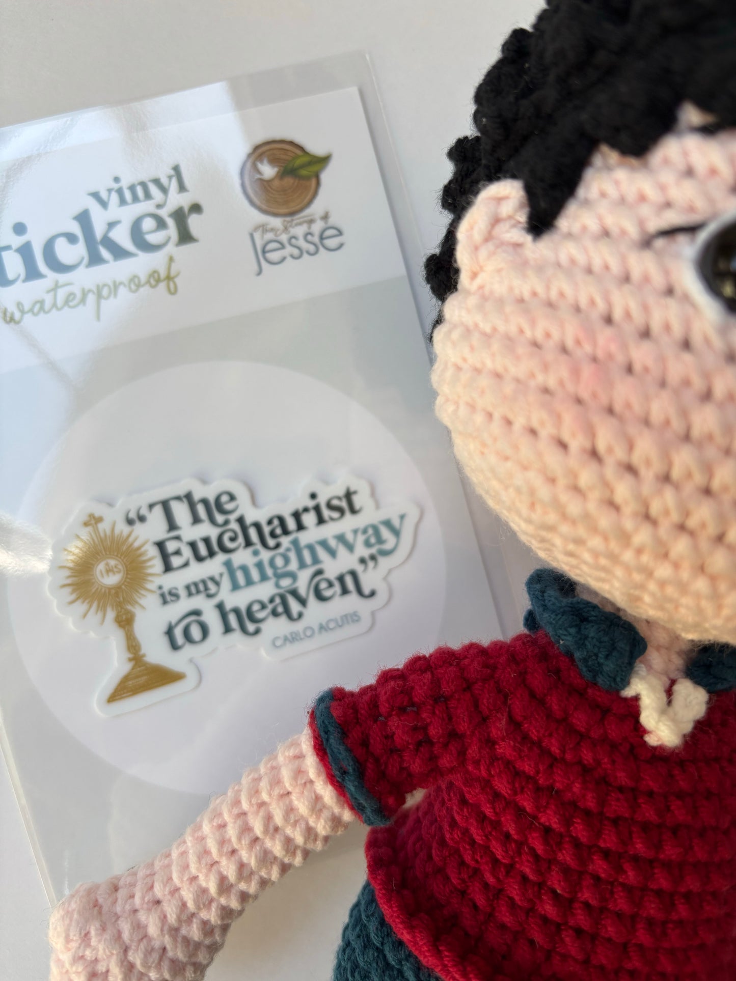 St. Carlo Acutis Crochet Doll