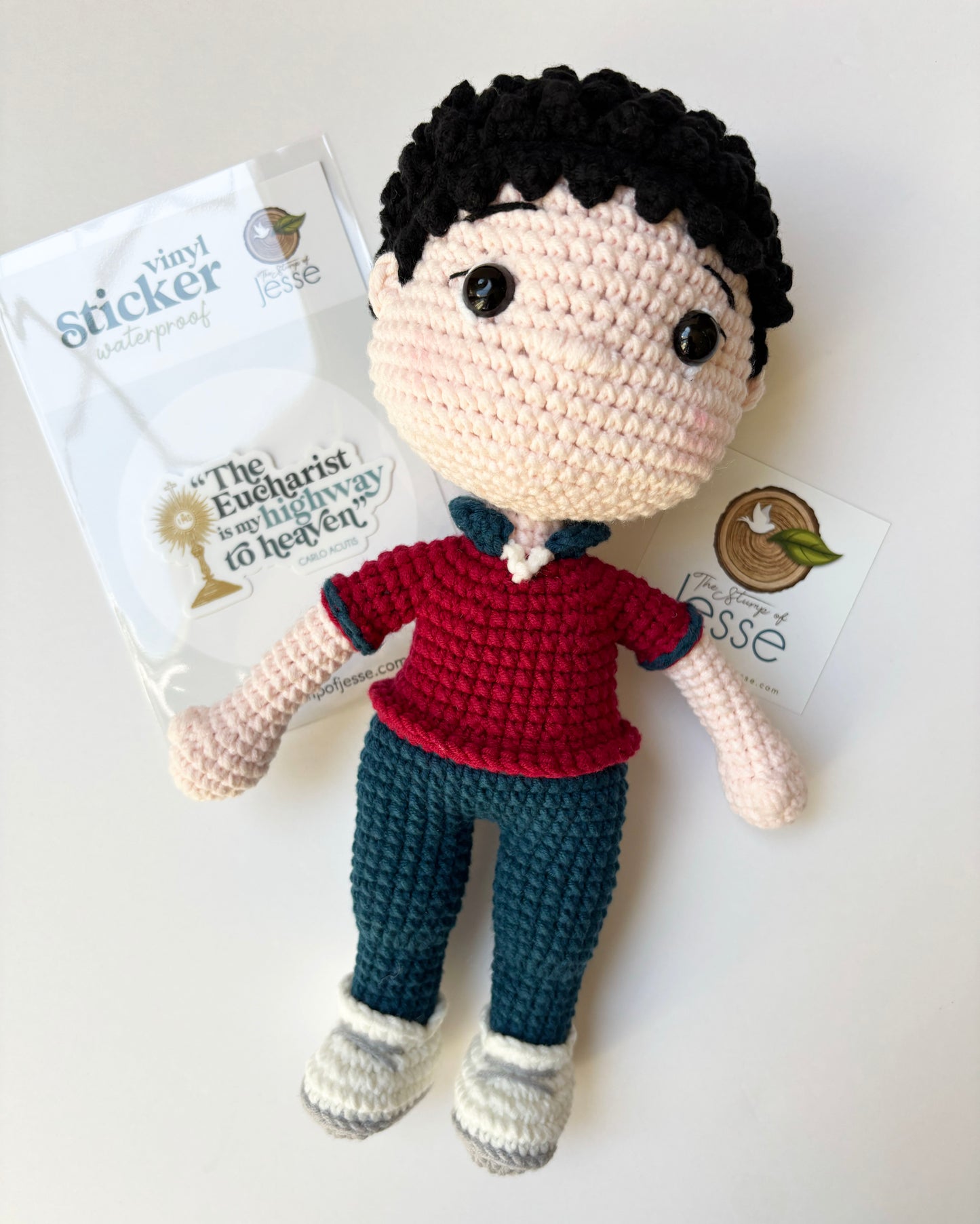 St. Carlo Acutis Crochet Doll